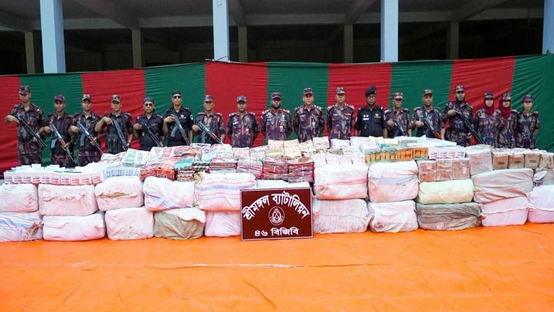 শ্রীমঙ্গলে ৩ কোটি টাকার ভারতীয় শাড়ি-কসমেটিকস জব্দ