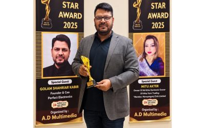 সম্মাননায় ভূষিত পারফেক্ট ইলেকট্রনিক্সের প্রতিষ্ঠাতা ও সিইও গোলাম শাহরিয়ার কবীর
