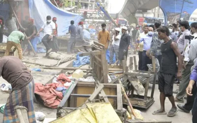 গুলিস্তানে ডিএসসিসির অভিযানে শতাধিক অবৈধ অবকাঠামো উচ্ছেদ